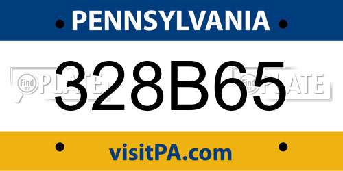 328B65 Pennsylvania License Plate