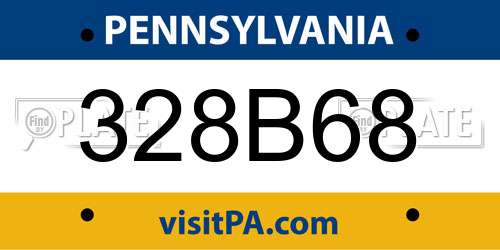328B68 Pennsylvania License Plate