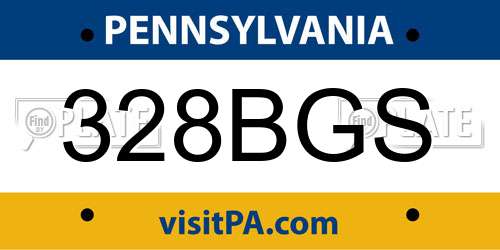 328BGS Pennsylvania License Plate