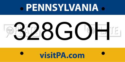 328GOH Pennsylvania License Plate
