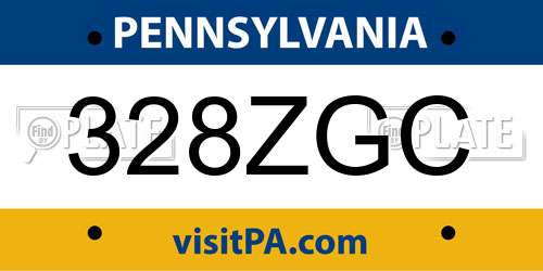 328ZGC Pennsylvania License Plate