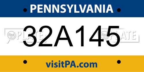 32A145 Pennsylvania License Plate