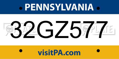 32GZ577 Pennsylvania License Plate