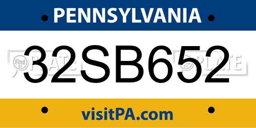 32SB652 Pennsylvania License Plate