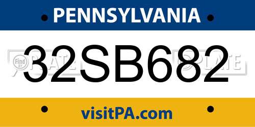 32SB682 Pennsylvania License Plate