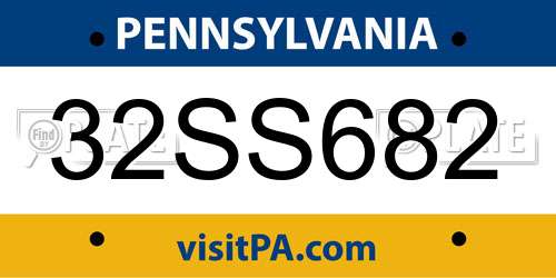 32SS682 Pennsylvania License Plate