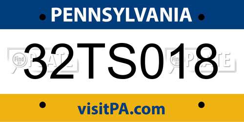 32TS018 Pennsylvania License Plate