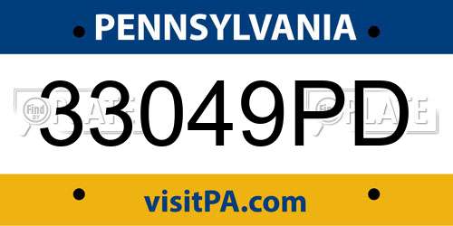 33049PD Pennsylvania License Plate