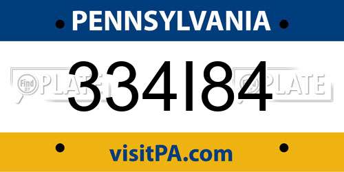 334I84 Pennsylvania License Plate