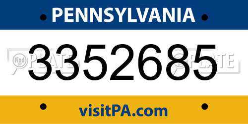 3352685 Pennsylvania License Plate