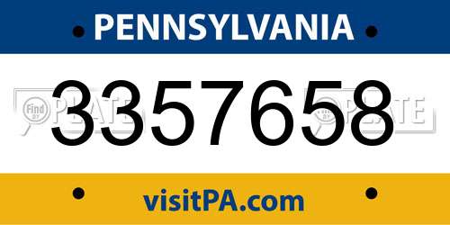 3357658 Pennsylvania License Plate