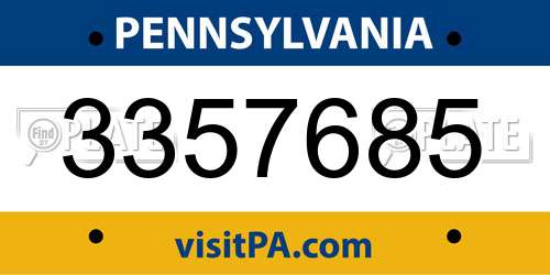 3357685 Pennsylvania License Plate
