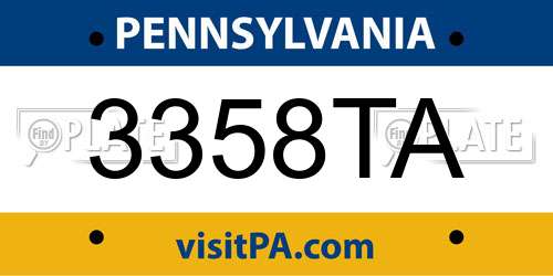 3358TA Pennsylvania License Plate