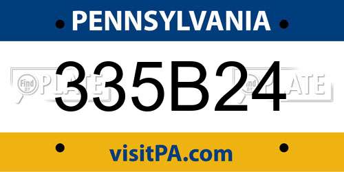 335B24 Pennsylvania License Plate