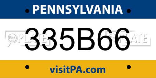 335B66 Pennsylvania License Plate