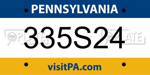 335S24 Pennsylvania License Plate