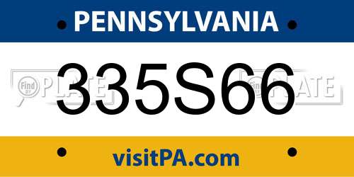 335S66 Pennsylvania License Plate