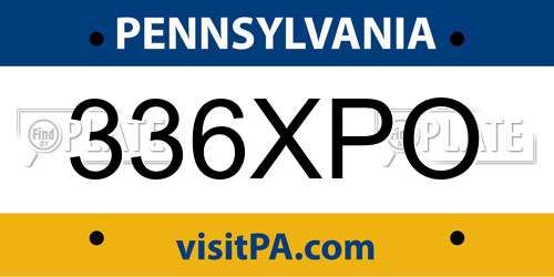 336XPO Pennsylvania License Plate