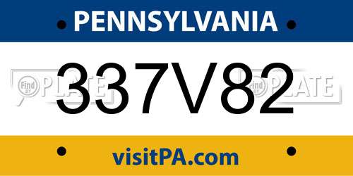 337V82 Pennsylvania License Plate
