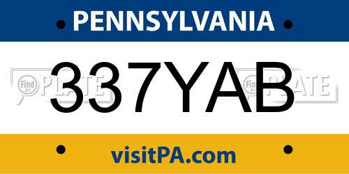 337YAB Pennsylvania License Plate