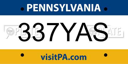 337YAS Pennsylvania License Plate