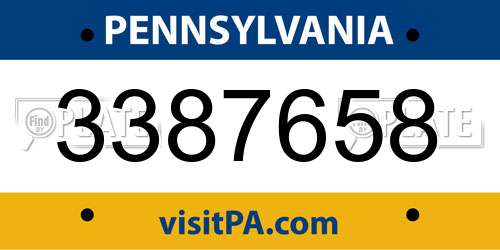 3387658 Pennsylvania License Plate