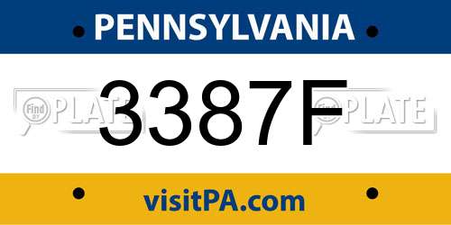 3387F Pennsylvania License Plate