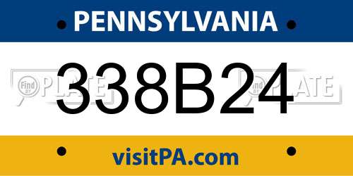 338B24 Pennsylvania License Plate