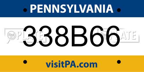 338B66 Pennsylvania License Plate