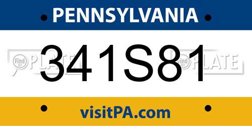 341S81 Pennsylvania License Plate