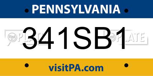 341SB1 Pennsylvania License Plate