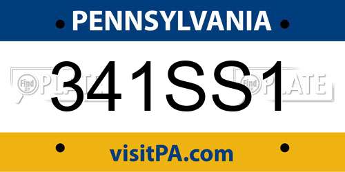 341SS1 Pennsylvania License Plate