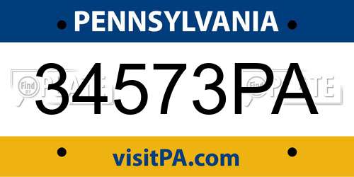 34573PA Pennsylvania License Plate
