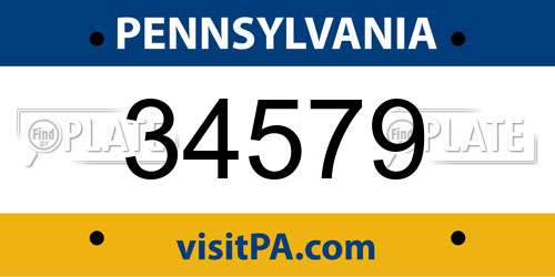 34579 Pennsylvania License Plate