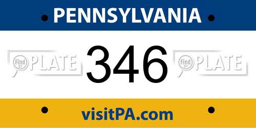 346 Pennsylvania License Plate
