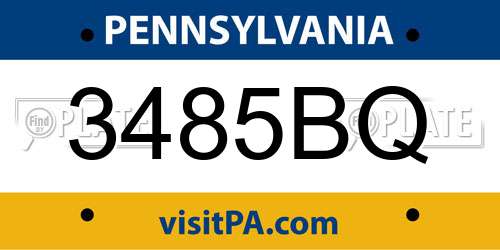 3485BQ Pennsylvania License Plate