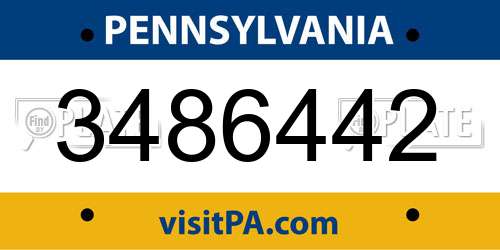 3486442 Pennsylvania License Plate