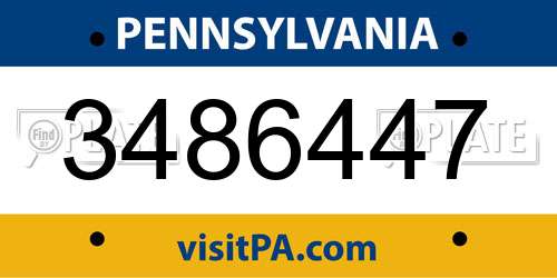 3486447 Pennsylvania License Plate
