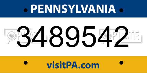 3489542 Pennsylvania License Plate