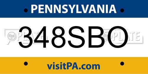 348SBO Pennsylvania License Plate