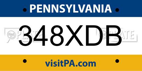 348XDB Pennsylvania License Plate