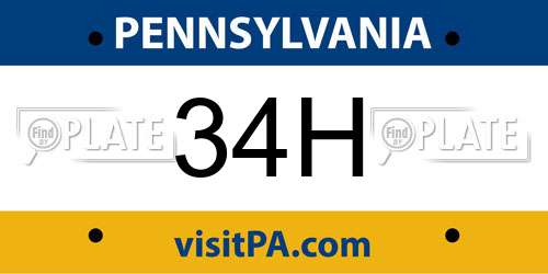 34H Pennsylvania License Plate