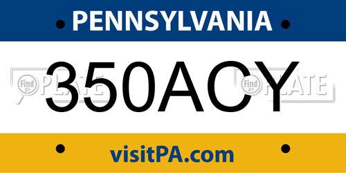 350ACY Pennsylvania License Plate