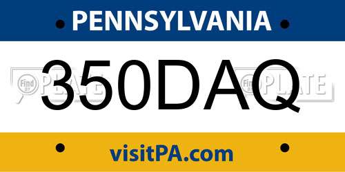 350DAQ Pennsylvania License Plate