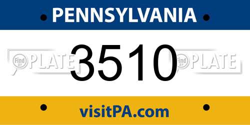 3510 Pennsylvania License Plate