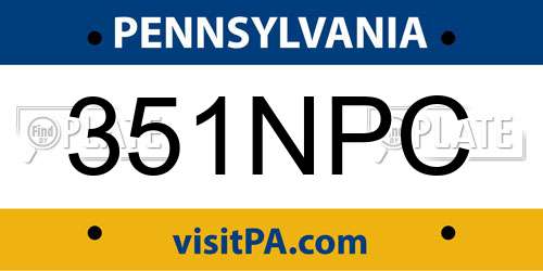 351NPC Pennsylvania License Plate