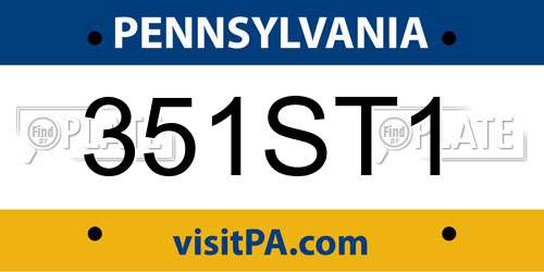 351ST1 Pennsylvania License Plate