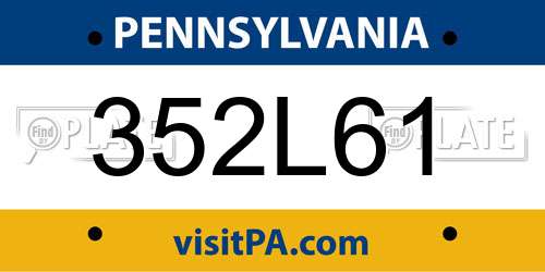352L61 Pennsylvania License Plate