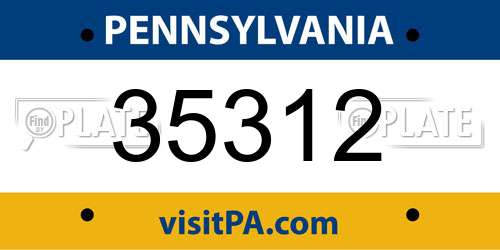 35312 Pennsylvania License Plate