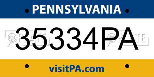 35334PA Pennsylvania License Plate